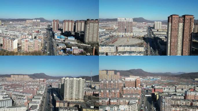 辽宁丹东凤城市航拍