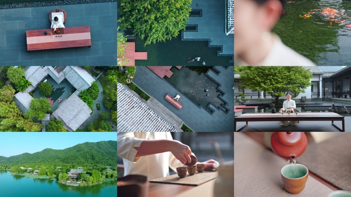古韵国风中式建筑茶馆女茶艺师沏茶茶道意境