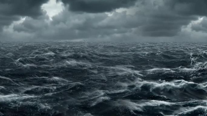 汹涌海浪 商船 古风战船  商船 船队