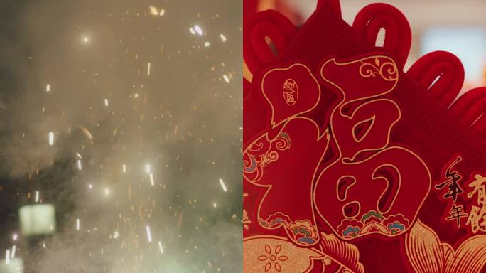 春节过年竖版年味竖版过年新年氛围蛇年竖版