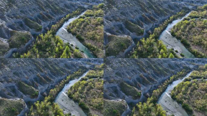 Erosion boulevards and riverside forest in the Ver