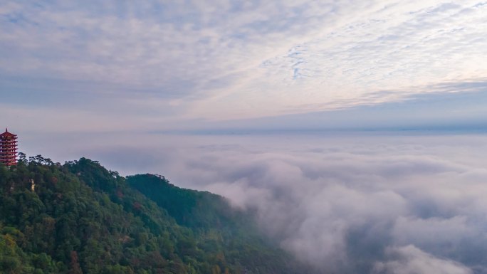 缙云山航拍云海延时-4K
