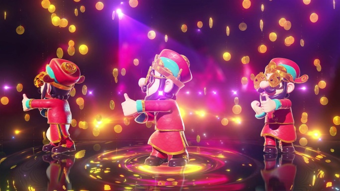 新年新春元宵节蛇年卡通财神爷跳舞DJ