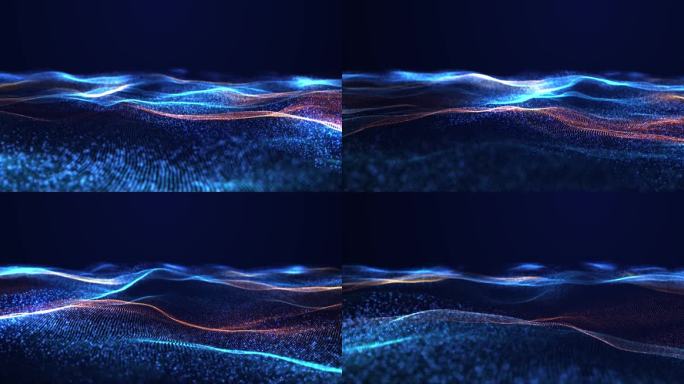 4k科技粒子海洋波动