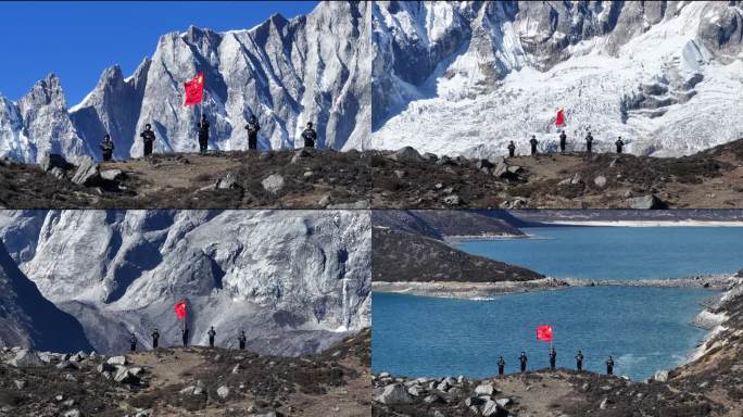 高原雪山湖泊旱地拔葱