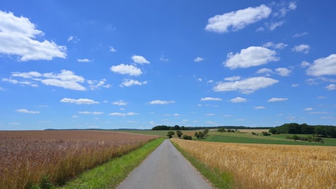 夏天有谷地的田野路