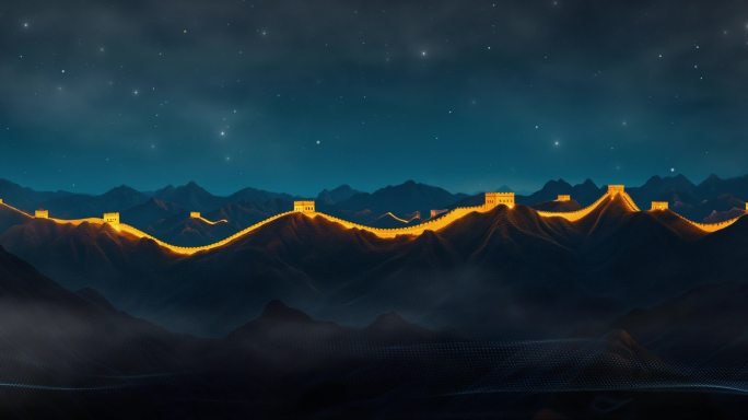 长城背景 恢弘背景 万里长城 长城夜晚
