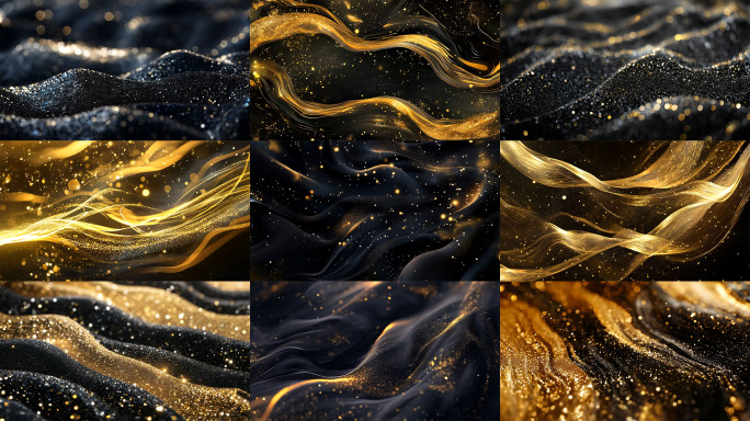 黑金粒子 粒子线条 粒子背景 LED背景