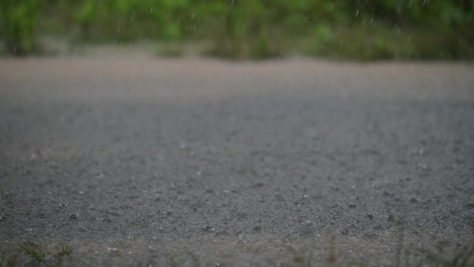 在雨季，雨滴落下