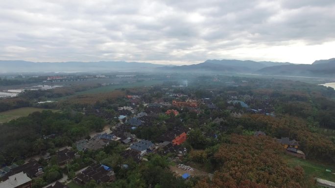 02西双版纳傣族园大景航拍-1