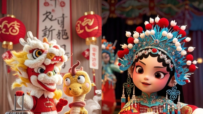 2025蛇年春节卡通竖屏