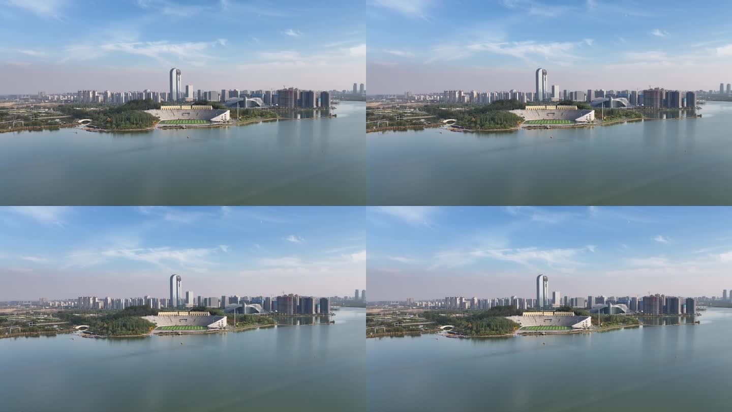 银川CBD 阅海湖公园，览山公园，双子塔