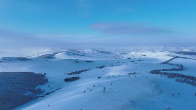 呼伦贝尔低山丘陵极寒雪原冷空气