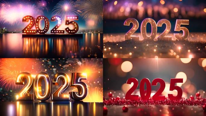 2025新年快乐片头开场跨年金蛇年