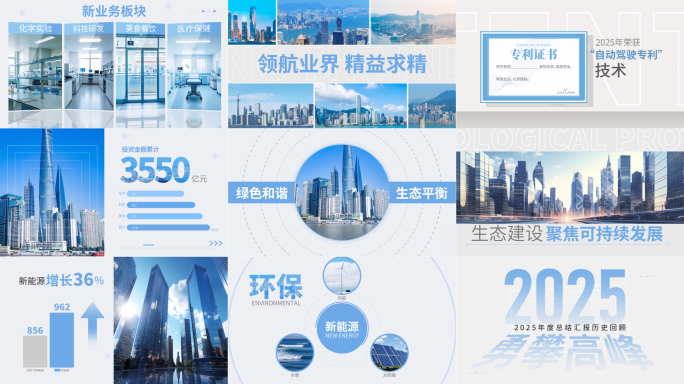 企业数据年报业绩汇报AE模板