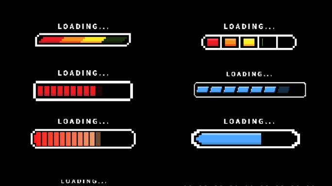 12款像素格游戏进度条（透明底）