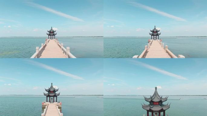 苏州太湖东山启园航拍