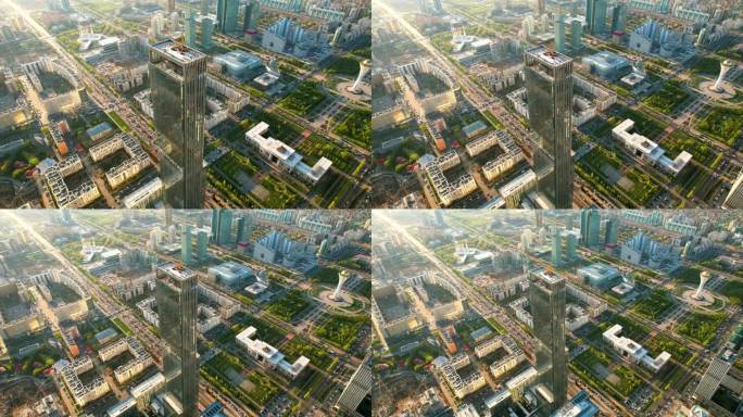 哈萨克斯坦阿斯塔纳市的鸟瞰图
