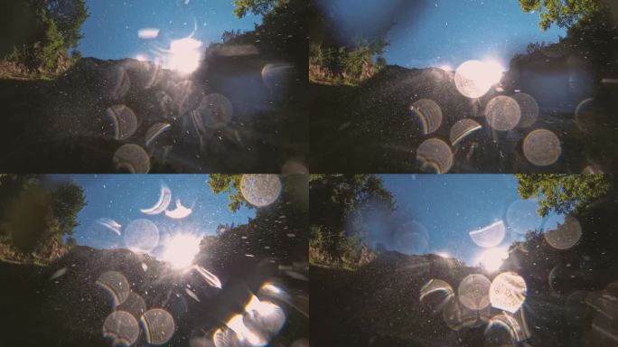 水滴从瀑布上落下