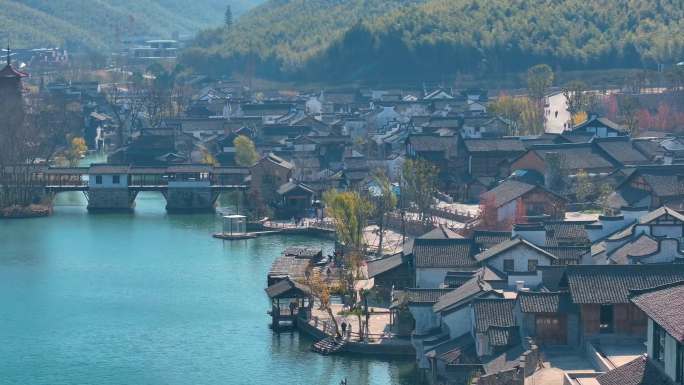 江苏无锡宜兴窑湖小镇航拍日出日落夜景8