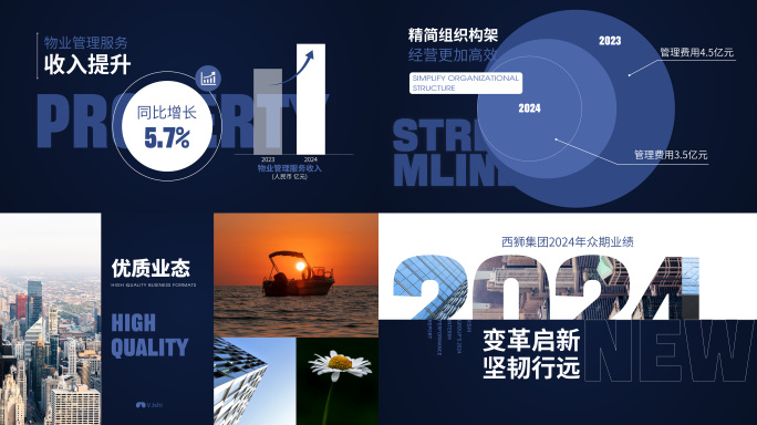 年终汇报总结 简明排版快闪