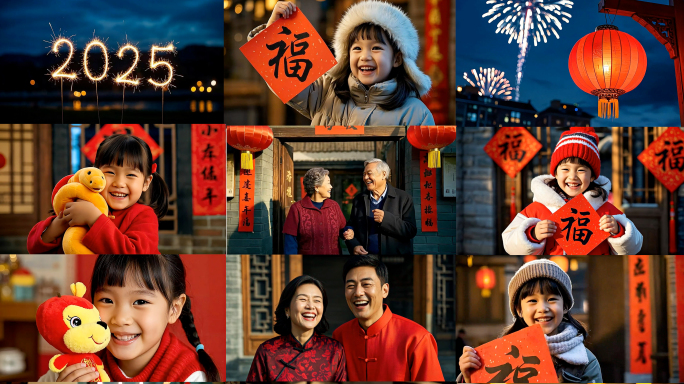 2025春节新年新春迎春喜迎全家一家人