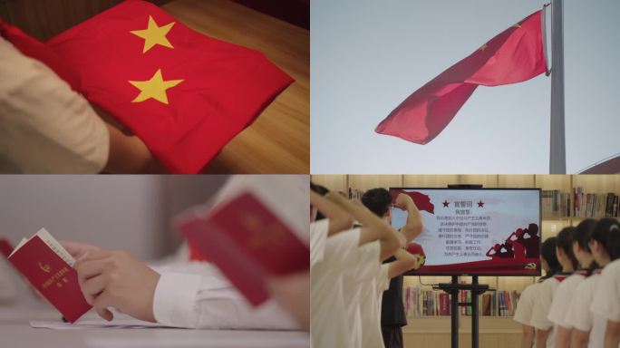 【4K】团员学生护旗升旗