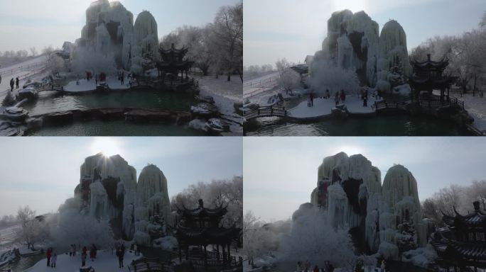 吉林市雾凇岛松花江冬季风光雪乡冰雪旅游