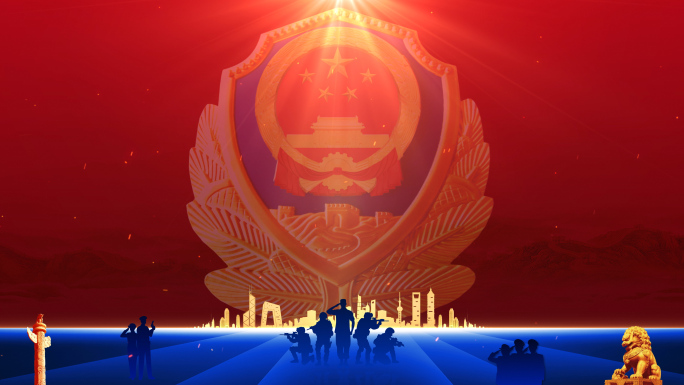 公安警察节晚会年会背景主视觉kv动态视频