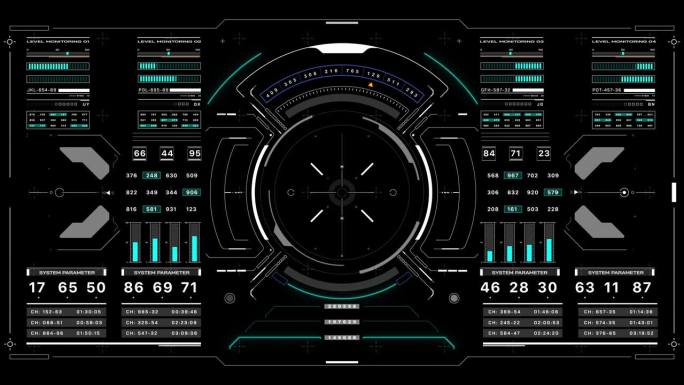 HUD未来屏幕摄像录制界面数据监控UI框架。科幻显示框架用于游戏，无人机4K动态。