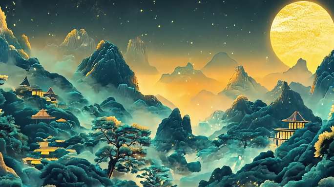 敦煌艺术 水墨国潮国风LED大屏舞台背景