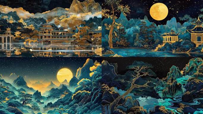 敦煌艺术 水墨国潮国风LED大屏舞台背景