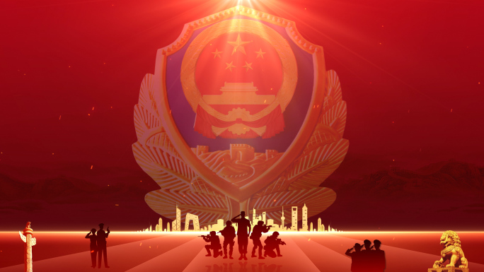 公安警察节晚会年会背景主视觉kv动态视频