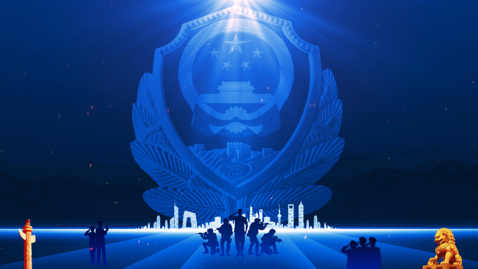 公安警察节晚会年会背景主视觉kv动态视频