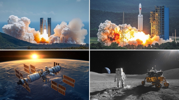 火箭发射航空航天中国空间站宇航员卫星发射