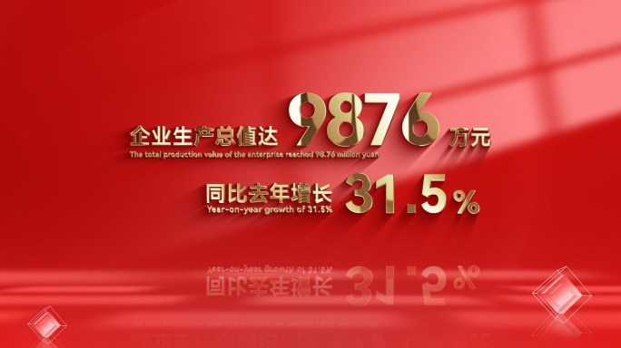 4K企业红色数据文字展示进出口科技模板