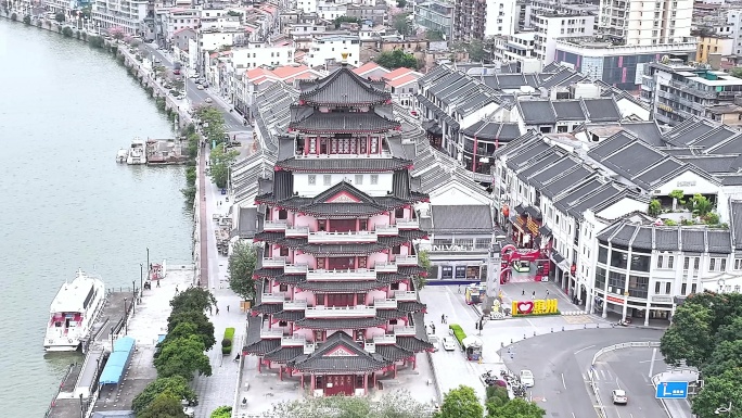 广东惠州合江楼航拍