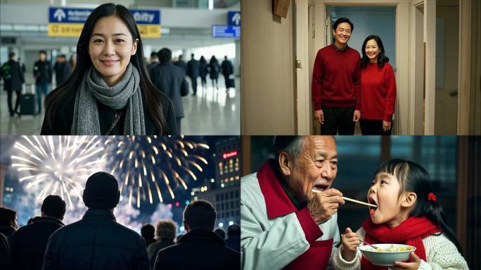 2025年春节新春回家过年新年喜庆ai素