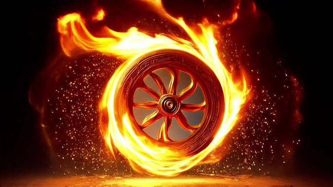风火轮哪吒火焰特效魔法能量国潮火圈