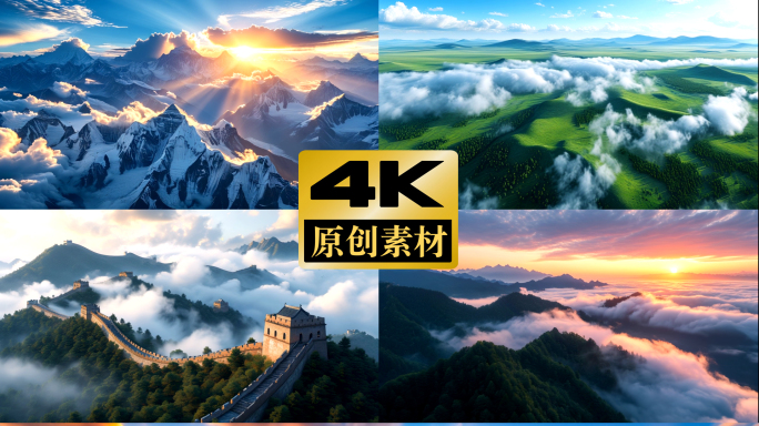 震撼中国风景壮丽山河视频素材