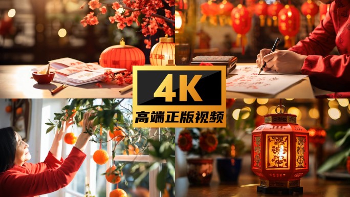 春节 灯笼 喜庆 过年 新年视频