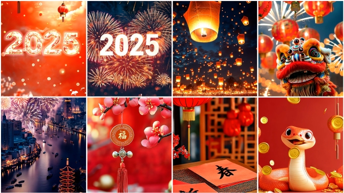 2025蛇年新年贺年新春竖屏