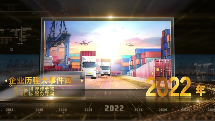 金色企业图文时间线包装
