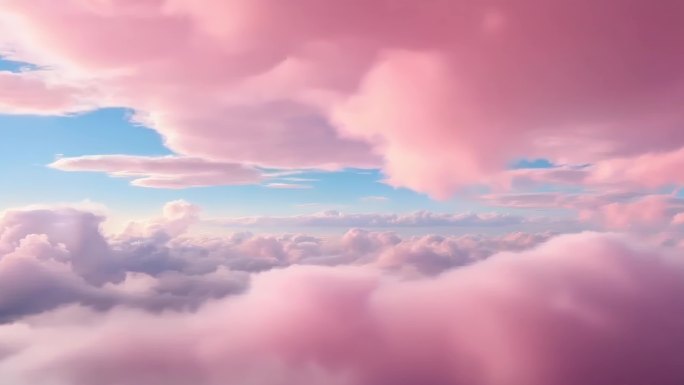 「有版权」粉红色的低空云彩合集4K