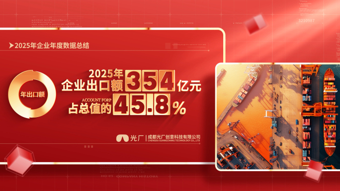 红色企业图文数据包装展示