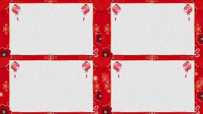 【4K正版素材】循环新年元旦拜年视频边框