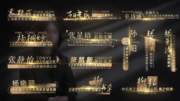 金属质感高端人名条字幕特效