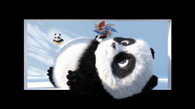 裸眼3d可爱熊猫三维动画制作（可定制）
