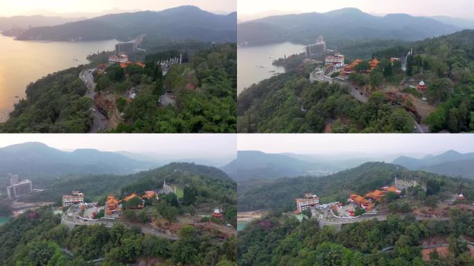 台湾，文武寺和日月潭山