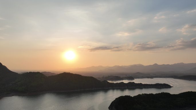 金海湖碧波岛旅游度假区风景景色航拍